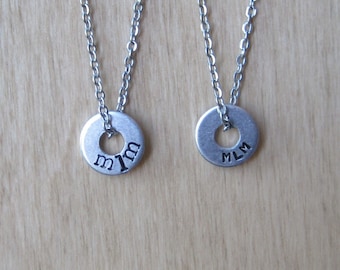 MLM | Men Loving Men | LGBTQIA+ Pride Necklace | Stamped Metal | circle