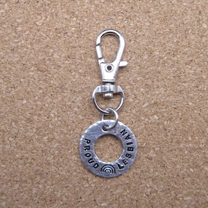 Proud Lesbian | Pride Keychain Clip | LGBTQIA+ Pride | % of profits donated | The Trevor Project | stamped metal