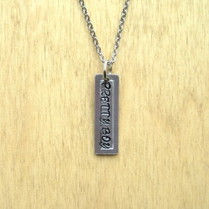 Pretty Boy | LGBTQIA+ | Metal Stamped Necklace | % of profits donated | rectangle