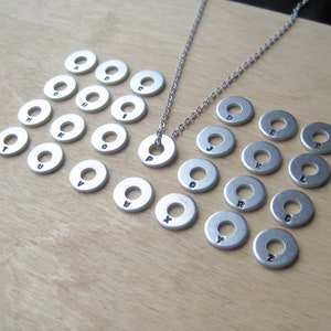 Initial Necklace | YOU CHOOSE | Metal Stamped Necklace | % of profits donated | circle