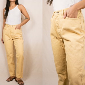 Vintage 70s/80s Butter Yellow Jeans | Size 26W | High-Waisted