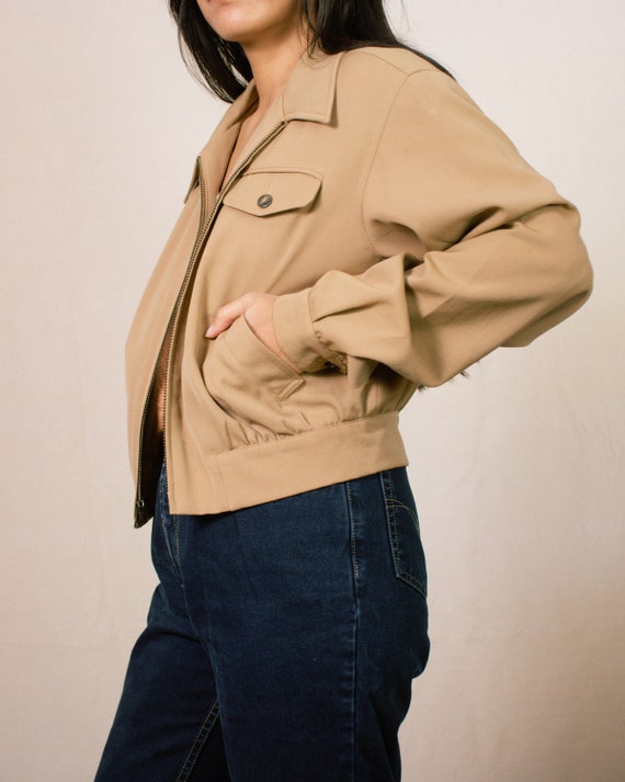 Vintage 70s Cropped Camel Jacket | Size Small-Med… - image 3