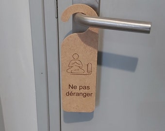 Do Not Disturb Door Sign Engraved Wooden Hanger Handle Home Hotel Room