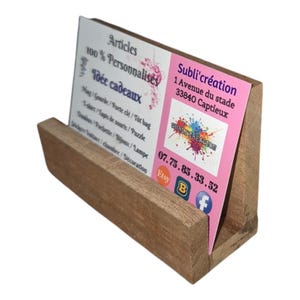 Porte-dépliants pour format paysage A6 en bois / support pour publicité et rangement pour cartes / support pour dépliants