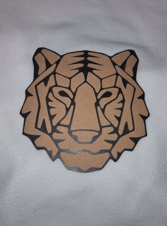 Tête de Tigre en Bois Art Géométrique Mural Décoratif Décoration Intérieure