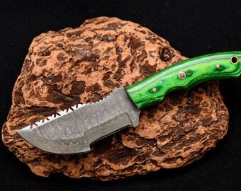 Damascus Tracker Knife Handmade Bushcraft Campmg Gear for Tactical Survival Bug Out Bag Hunting Outdoor Tool Full Tang EDC Off Grid GOT
