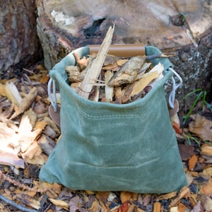 Foraging Drop Bag Canvas Bushcraft Camping Gear Survival Prepping Food Mushroom Gathering Tool Metal Detecting Collecting Outdoors Crafting