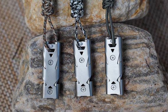 Rugged Safety Whistle Handmade Paracord Keychain Bug Out Bag Prep