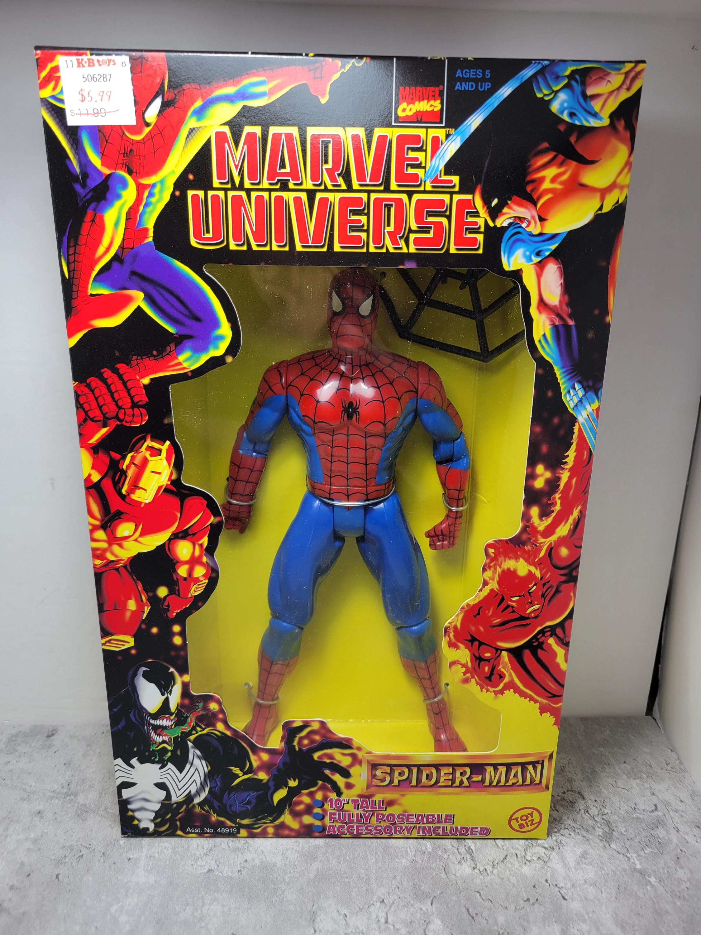 New 1998 Toybiz Marvel UNIVERSE 10 Inch SPIDERMAN Action
