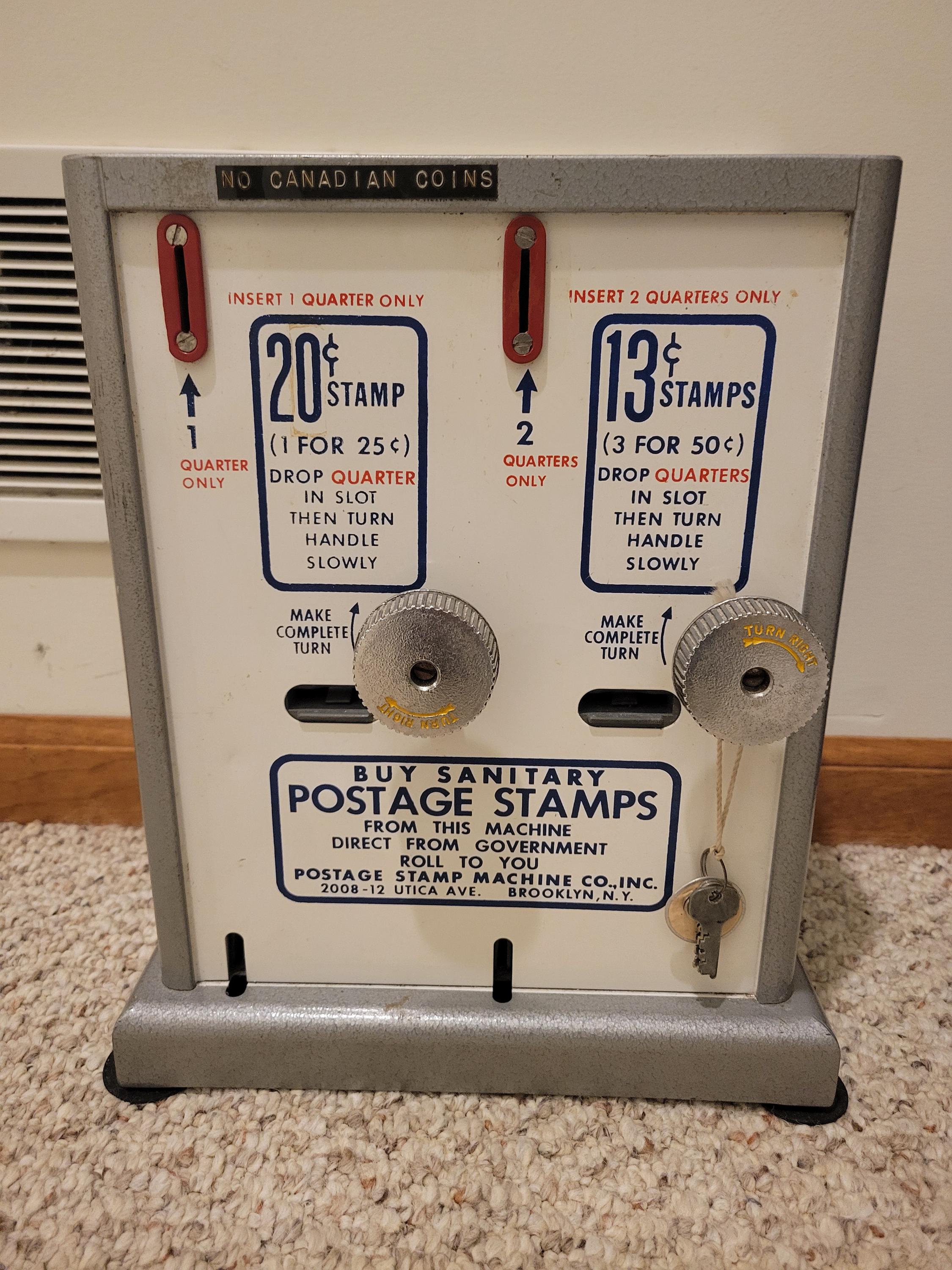Vintage Buy Sanitary Stamps Double Bank Vending Machine ~ Free  display picture 1