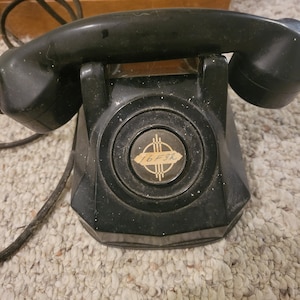 Vtg Automatic Electric Monophone Black Bakelite Telephone Extension Dial-less
