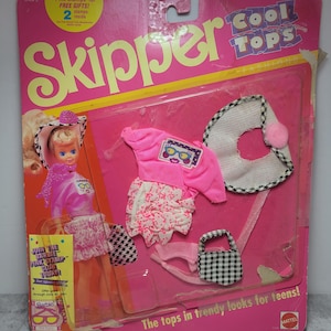Mattel Barbie Skipper Cool Tops Fashions (1989