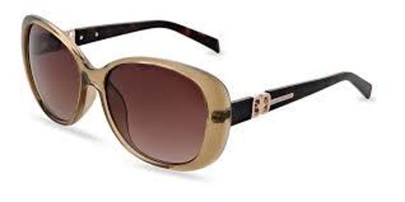 Karen Millen Sunglasses - Champagne & Tortoiseshell - Oval - Brown Lens - KM5054-101-57