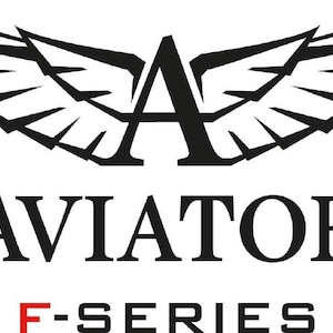 May include: A black and white logo with a wing design above the word "AVIATOR". Below, the text "F-SERIES" is in red. The logo is a modern design, suitable for branding and product identification.