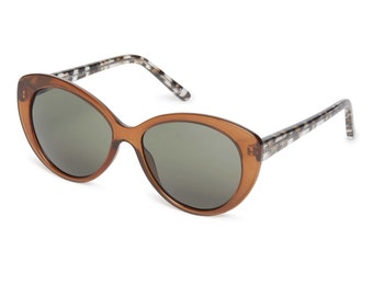 Karen Millen - Oval Cat-Eye Sunglasses - Tobacco & Brown Tartaruga - KM5037 172 55