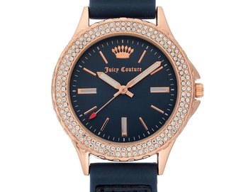 Juicy Couture 'Black Label'  Navy Blue & Gold Quartz  - JC/1112RGNV