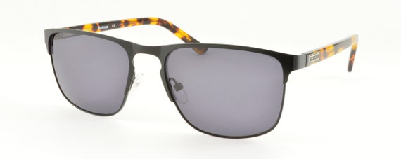 Barbour International Sunglasses - Black Metallic Frame - Tortoiseshell Temples - Grey Gradient Lenses - BS1018-C2