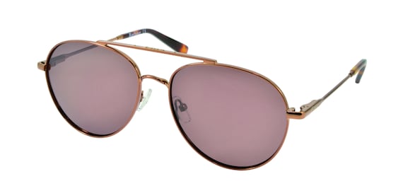 Barbour Sunglasses - Aviator Teardrop Style - Double-Bridge Gold Metal Frame - Brown Gradient Lenses - BS073-C2