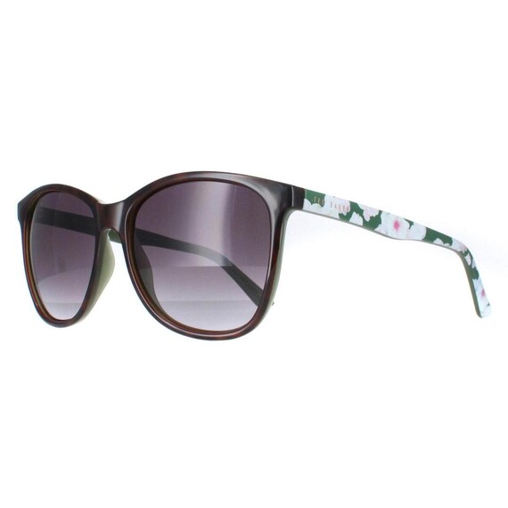 Ted Baker 'ALVA' Ladies Brown & Green Sunglasses - Floral Decoration - TB1496 112 57
