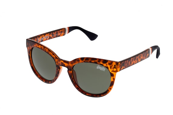 SuperdrySun Unisex 'Wayfarer' Full-Rim Tortoiseshell Sunnies - Grey Lenses - UV400 -  Kourtney 102