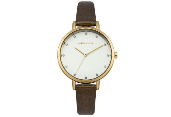 Karen Millen - KM157T - Gold Tone Ladies Wristwatch - Swarovski Crystal Detail - 33mm