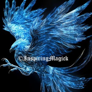 Blue Ice Phoenix Spirit Guide Spirit Companion Conjuring Binding