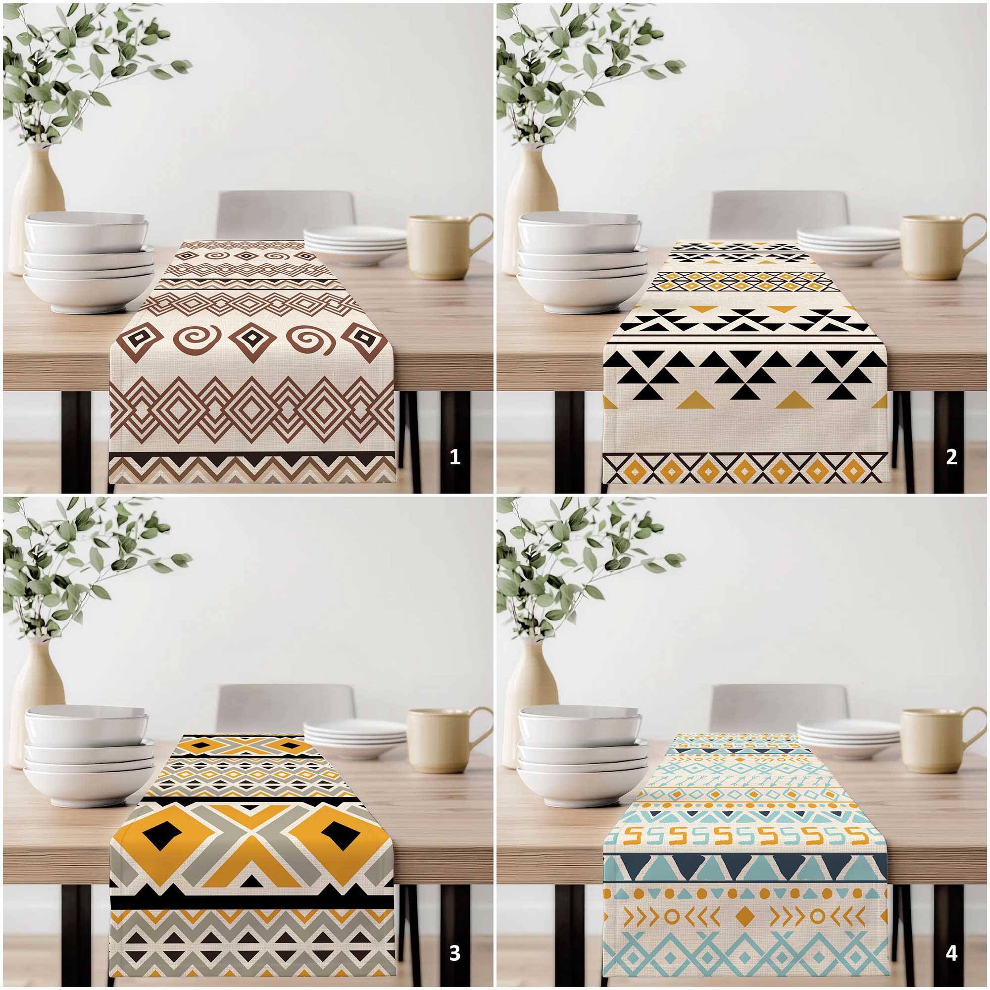 Tribal Geometric Tabletop | Boho Ethnic Kitchen Dining Decor | Modern ...