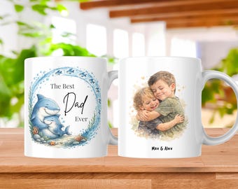 Custom Dad Mug | Dinosaur, Bear, Lion, Shark Watercolour Art | Fathers Day | Dads Birthday