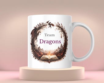 Dragon Mug | Custom Name or Quote | Book Lover Gift | Fantasy Mug | Personalised