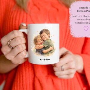 Personalised Mum Mug | Custom Watercolour Portrait, Children's Names Keepsake Cup image 8