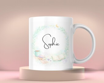 Personalised Book Lover Mug | Cosy Chapters Reading Gift, Custom Name Ceramic Cup