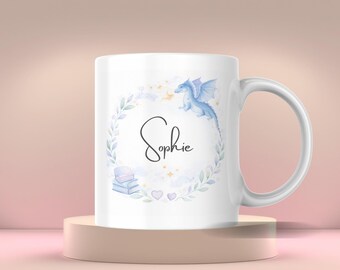 Personalised Dragon Wreath Mug | Fantasy Reader Book Club Cup | Custom Romantasy