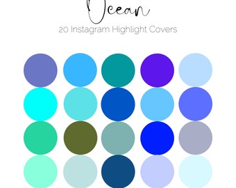 Ocean Inspired - Instagram Story Highlight Covers - Digital Download - Social Media - Customization Available - Blue - Purple - Green