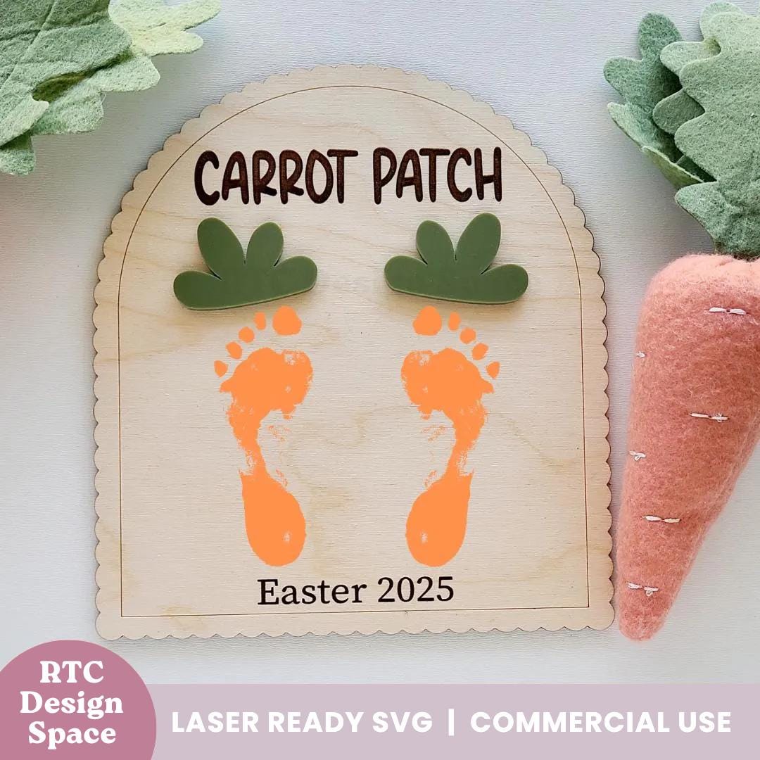 SVG Carrot Patch Easter Footprint Sign Digital Download My First Easter ...