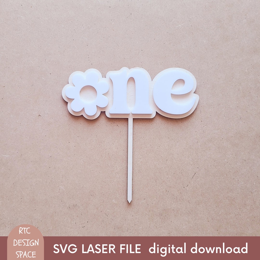 Daisy One Cake Topper SVG File, First Birthday (digital Download) - Etsy