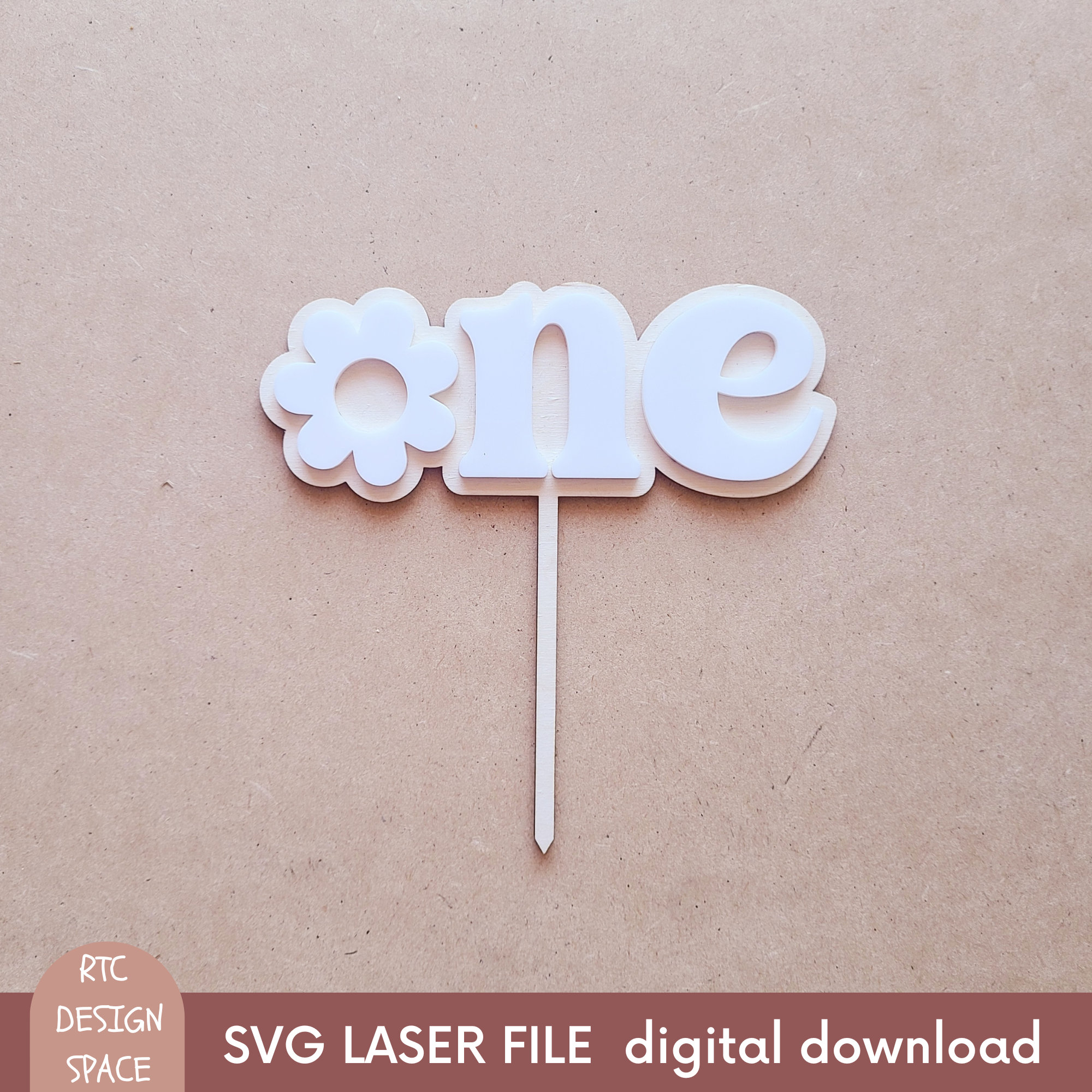 Daisy One Cake Topper SVG File, First Birthday (digital Download) - Etsy