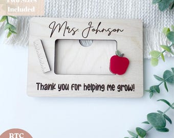 Porta biglietti da visita regalo per insegnanti in formato svg, regalo di ringraziamento, file in legno tagliato al laser, modello personalizzato di apprezzamento per insegnanti, download digitale di fine anno
