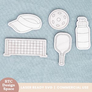 Pickleball kids paint kit svg diy wood craft laser cut file summer sports activity