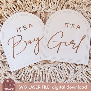 SVG It&#39;s A Boy It&#39;s A Girl Arch Birth Announcement Gender Reveal Hospital Photo Prop Nursery Prop Digital Download-Laser Engraved Sign