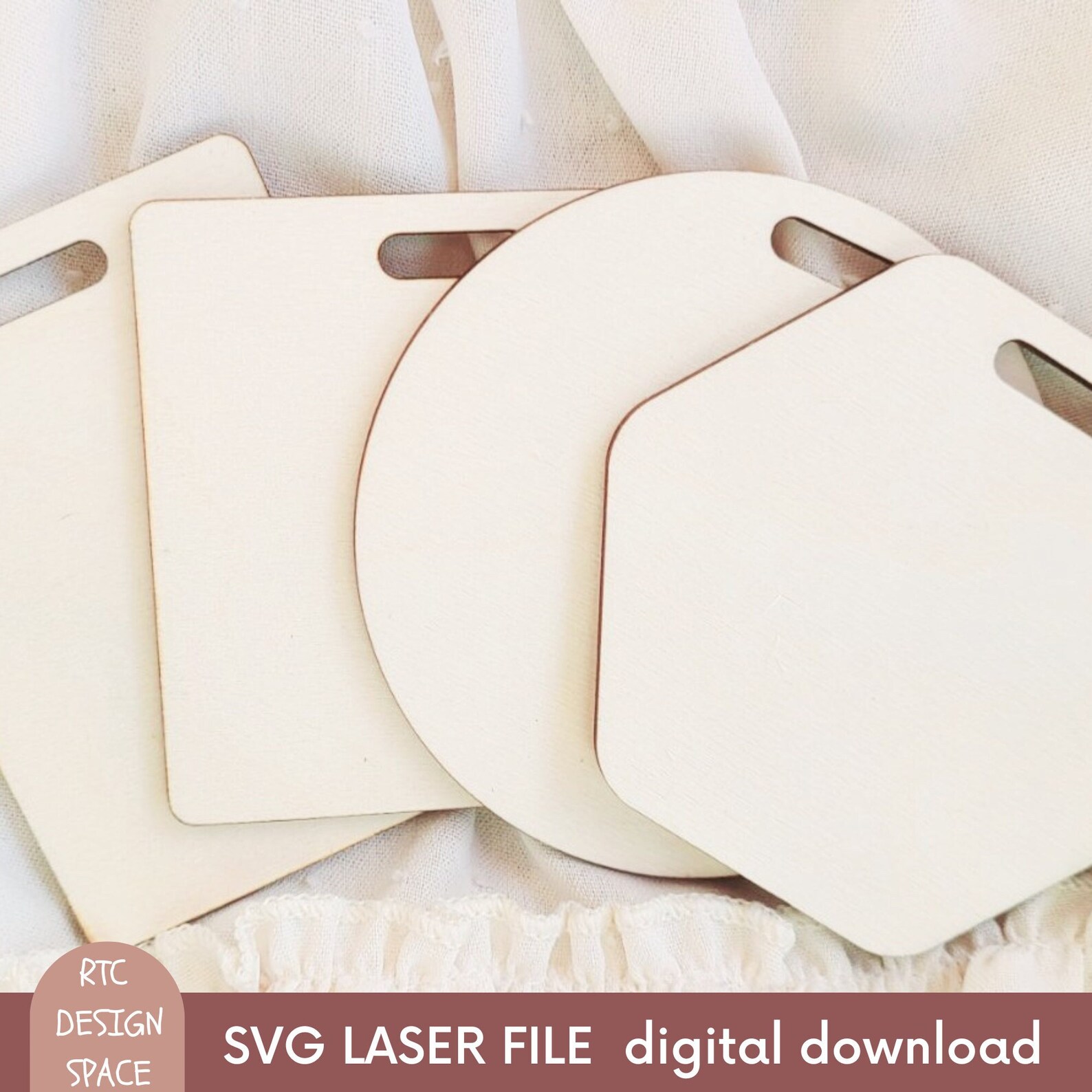 SVG Luggage Tag Shapes Set of 4 Bag Tags Gift Tag Ornament Shapes for ...