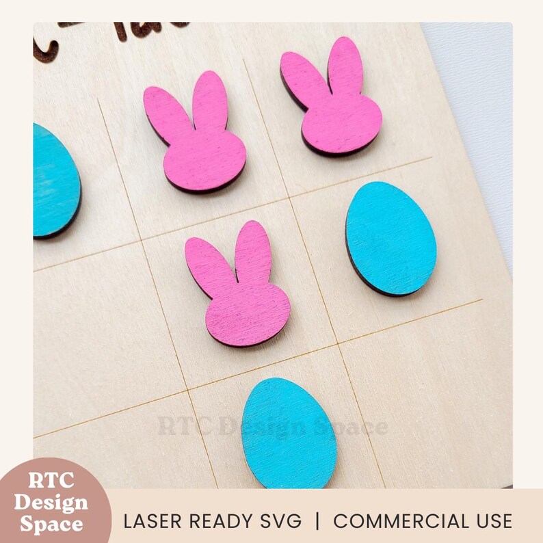 SVG Easter Bunny Tic Tac Toe Board Digital File Party Favors Sign ...