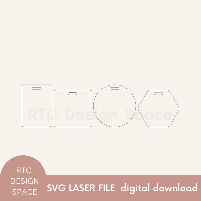 SVG Luggage Tag Shapes Set of 4 Bag Tags Gift Tag Ornament Shapes for ...