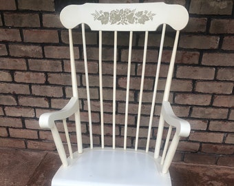 Vintage Wooden Rocking Chair, Paint to Order Rocker, Shabby Rocker, Custom Painted , Baby Rocker, Rocking Chair with Arms, Nursery Rocker