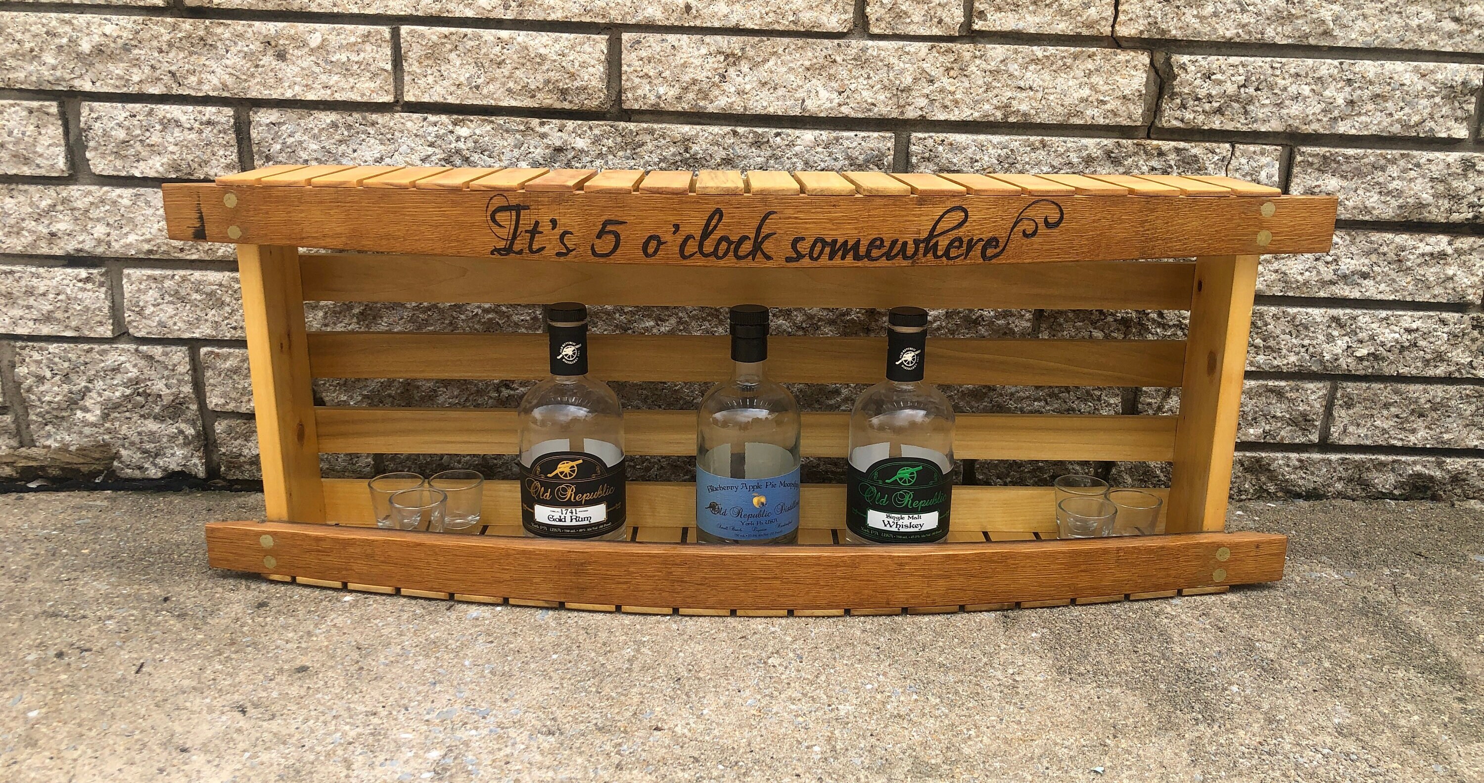 Buy It s 5 O Clock Somewhere Bar Shelf Wood Liquor Rack Liquor