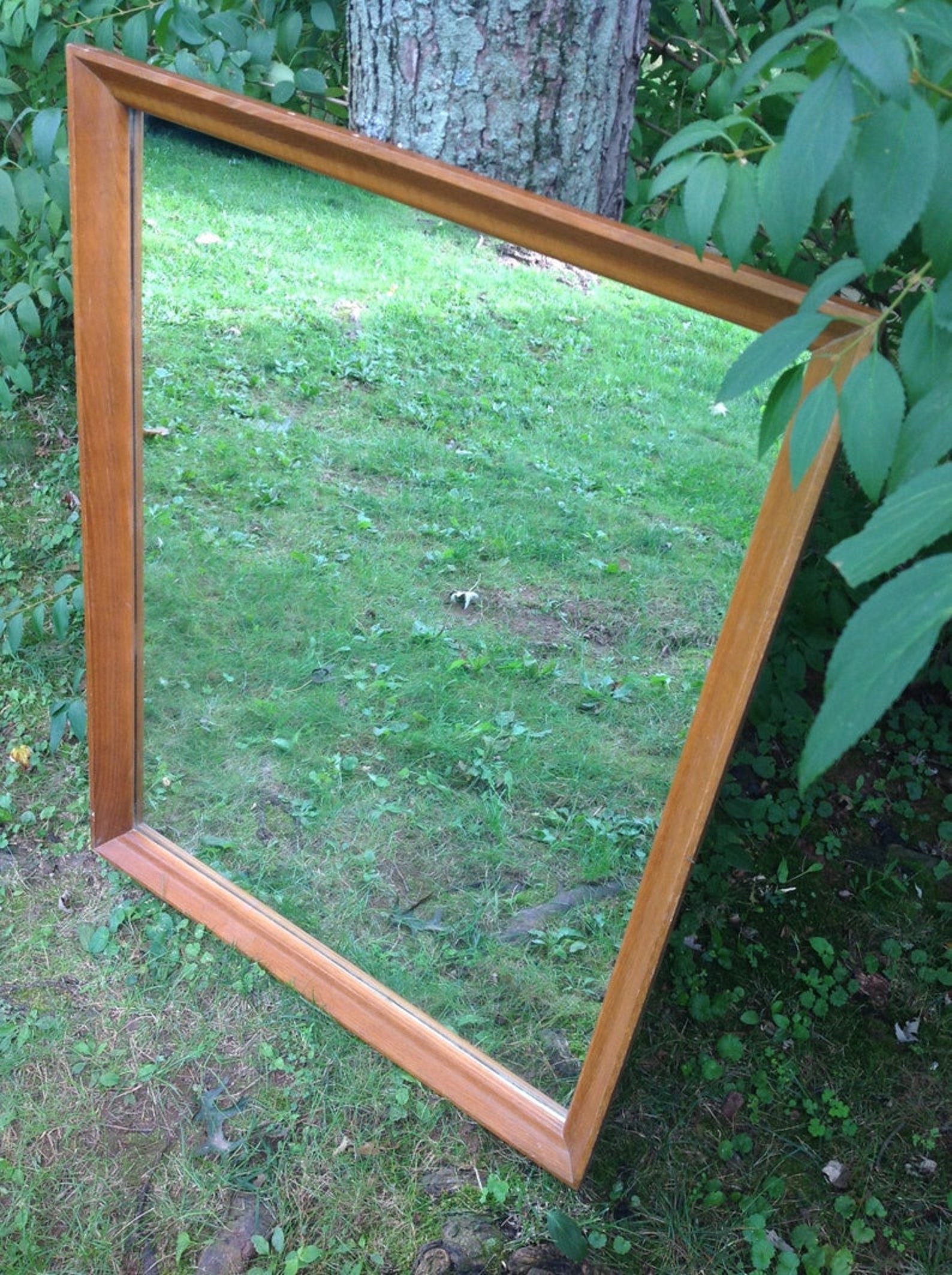 Vintage Large Wood Mirror Wood Frame Mirror Custom Painted Etsy
