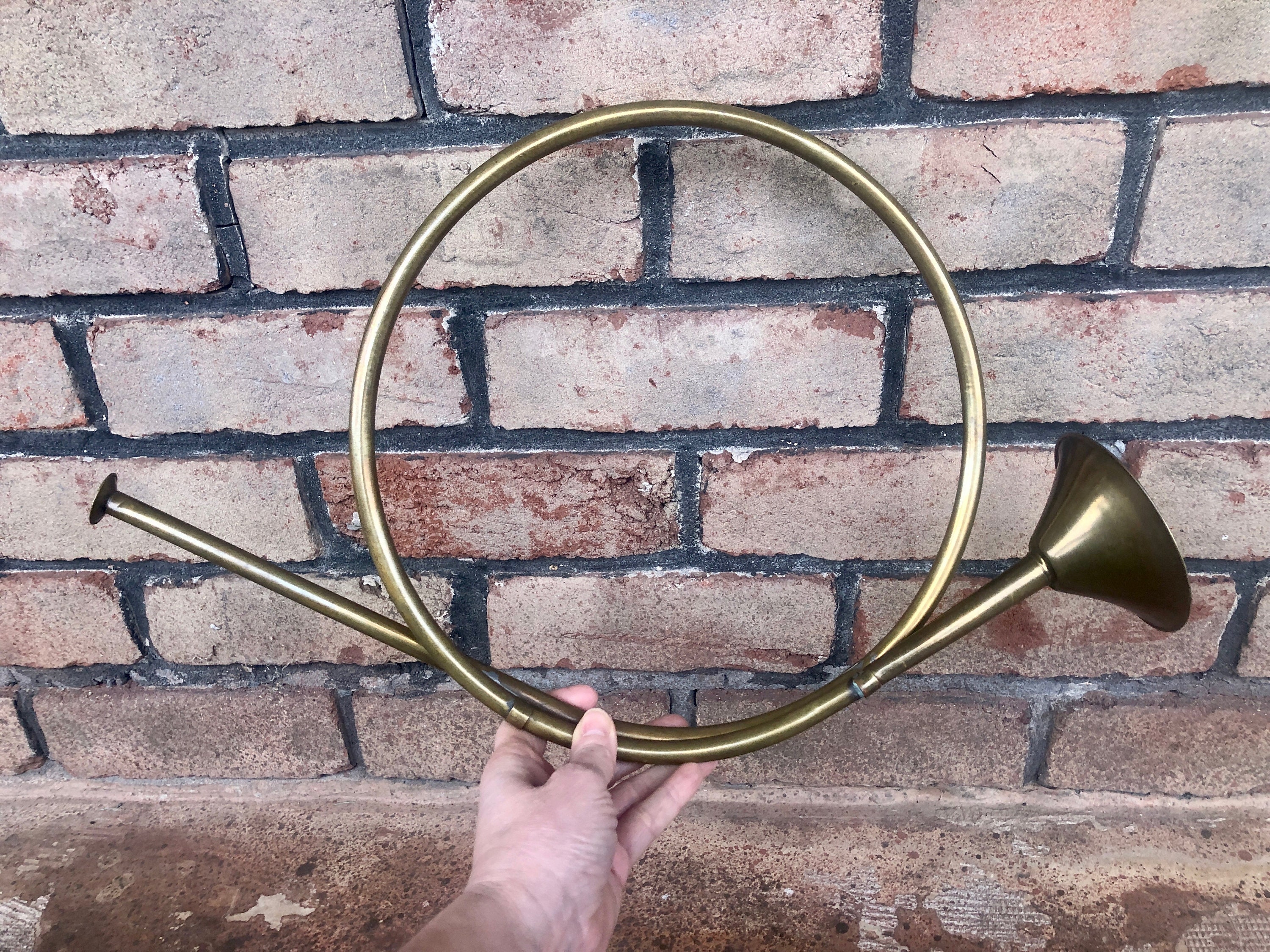 Vintage Large Brass Horn Decorative Horn Christmas Horn Etsy