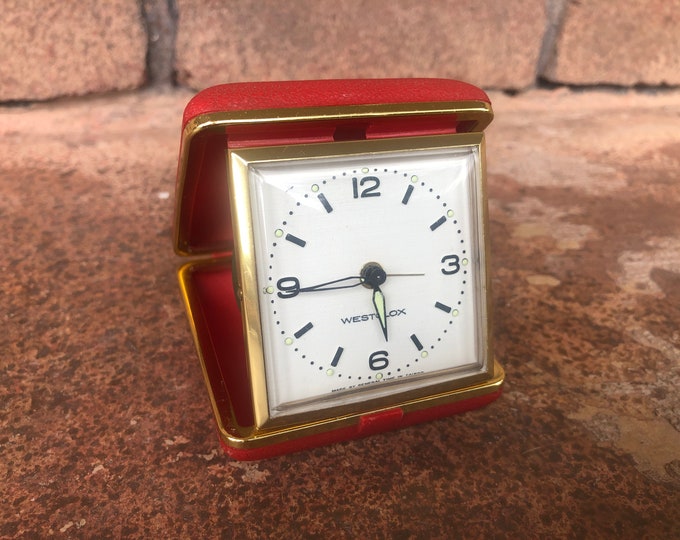 Vintage Westclox Travel Clock Wind up Alarm Clock Red Clock Etsy