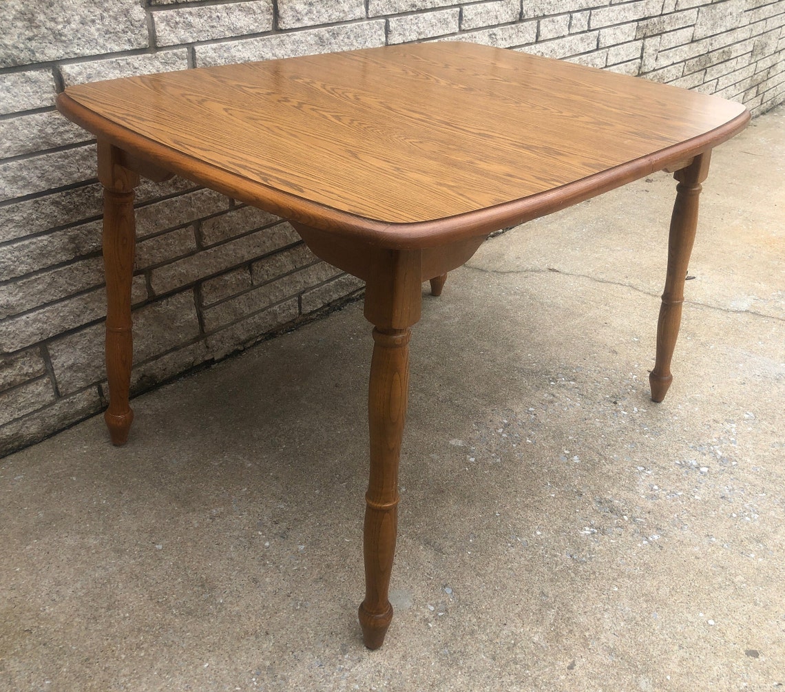 Vintage Oak Dining Table Laminate Top Kitchen Table 4 Foot Etsy