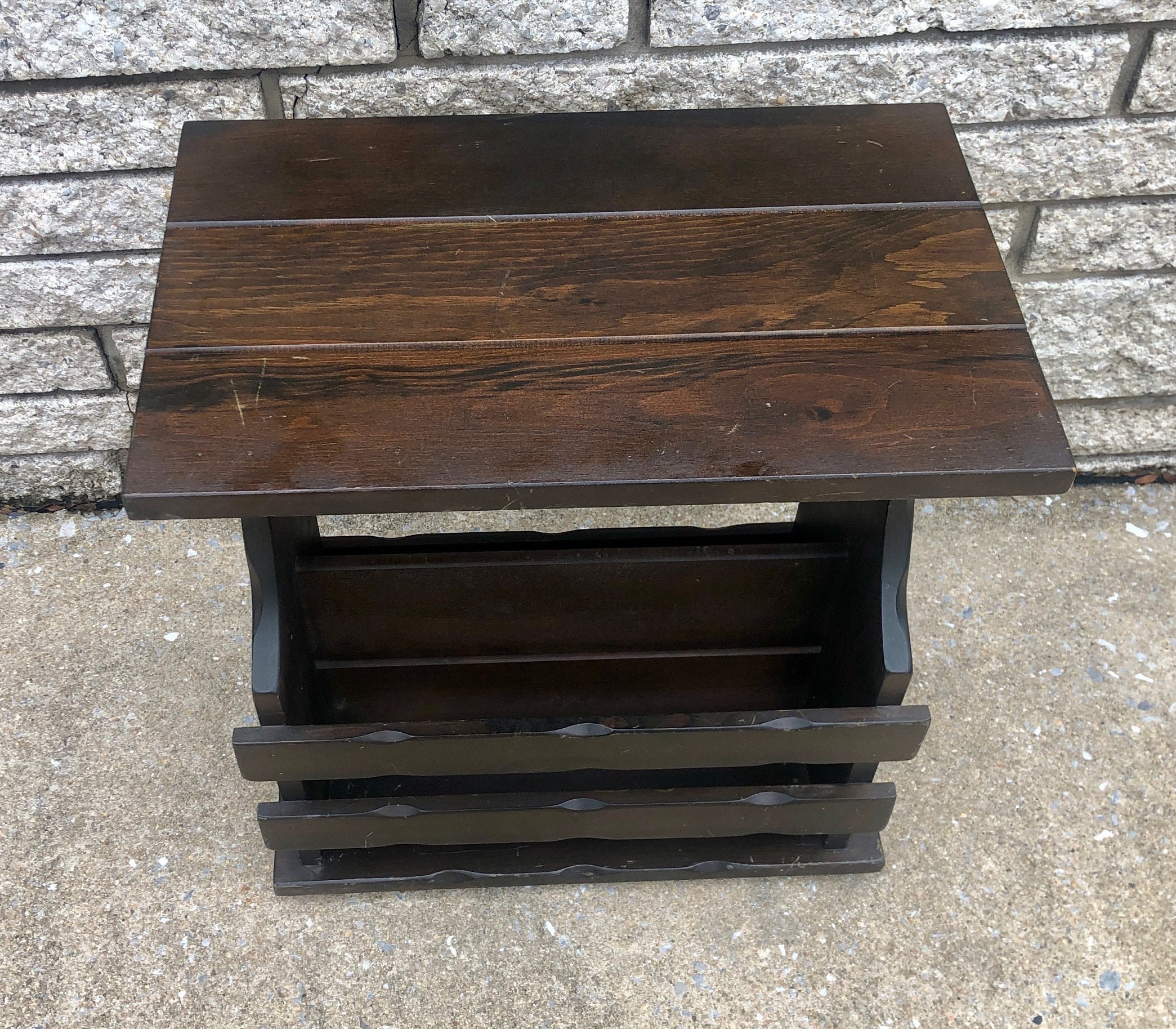 Vintage Side Table With Book Storage End Table Nightstand - Etsy