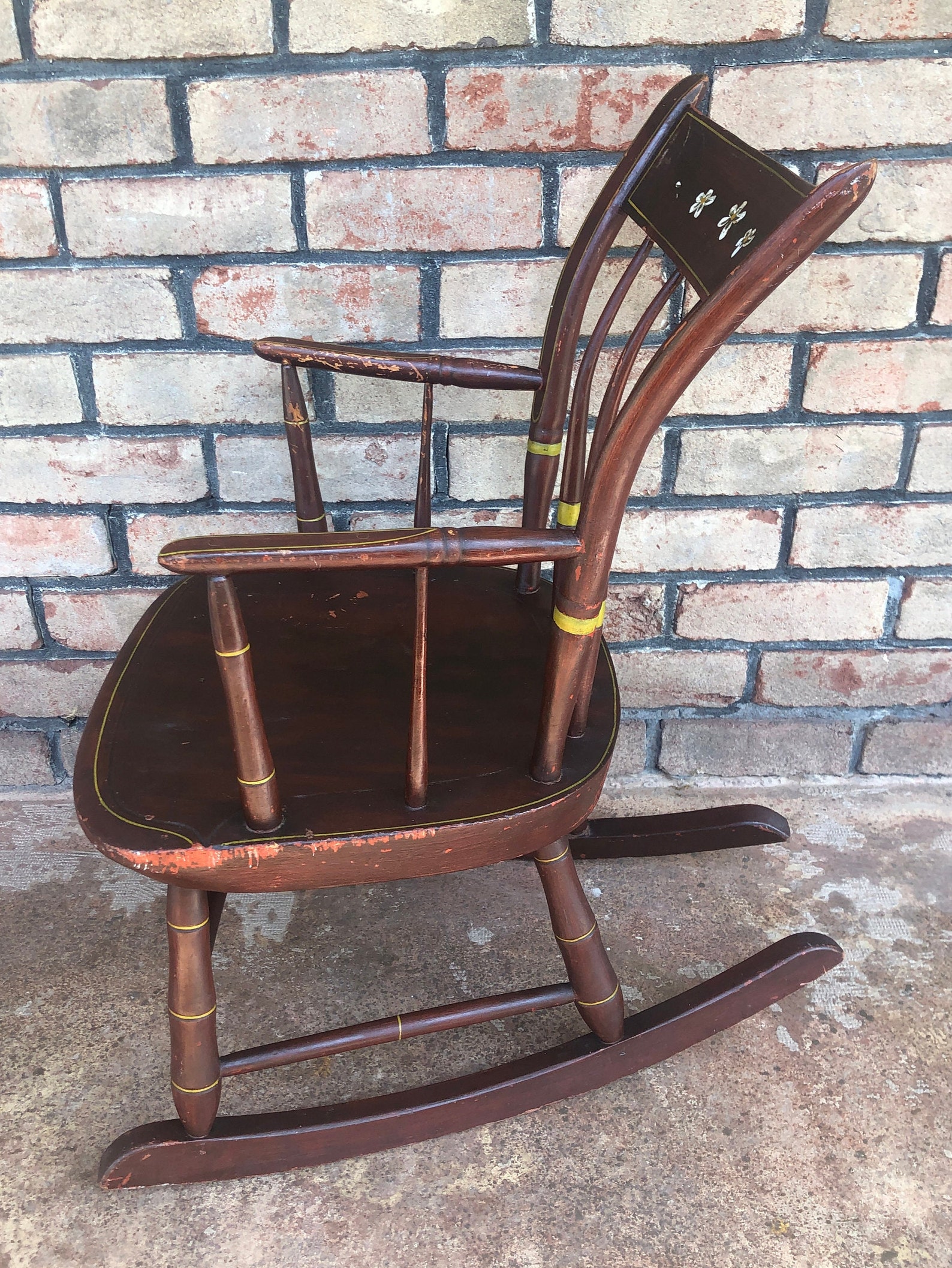 Vintage Wood Children's Rocking Chair Kid's Rocker Etsy
